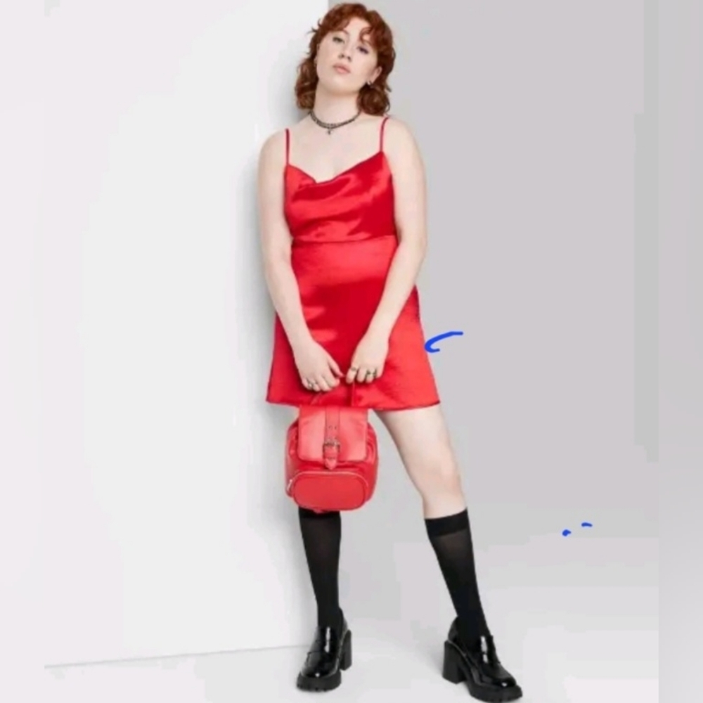 Satin Slip Dress - Wild Fable Red